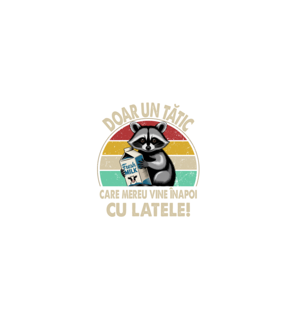 Retro Apa aki visszajött a tejjel RO model negru pe tricou