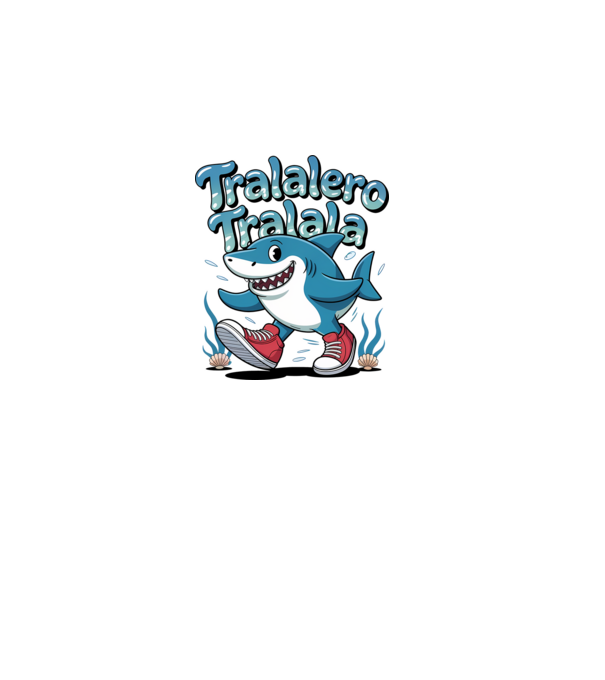 Tralalero Tralala drăguț model negru pe tricou