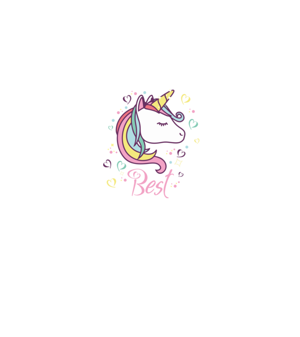 Unicorn Best model albastru jeanși pe tricou