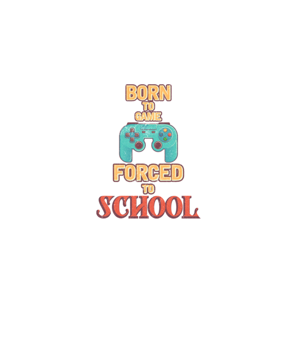 Born to game model alb pe tricou
