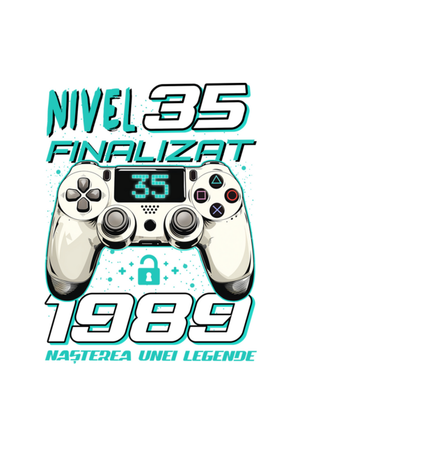 Nivel finalizat 35 1990 model negru pe tricou