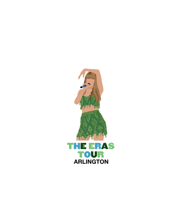Taylor Swift The Eras Tour Arlington 2 model alb pe tricou