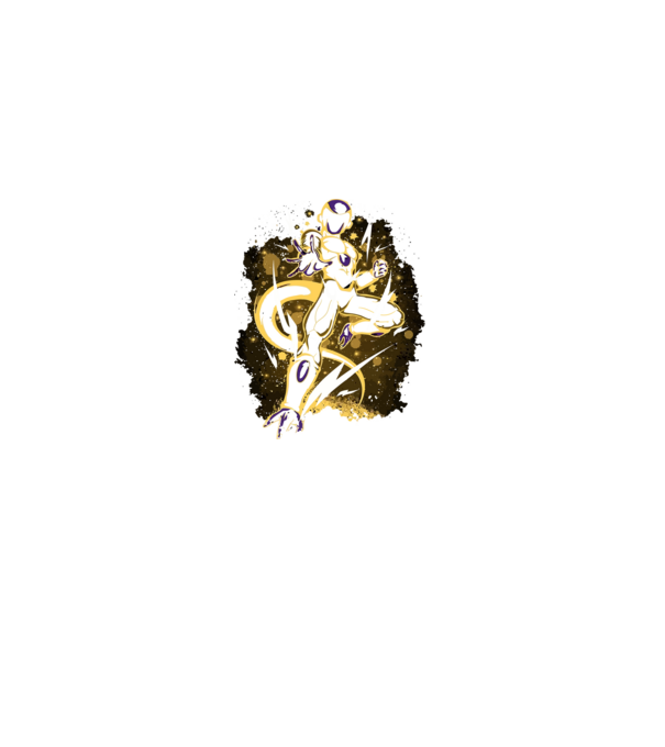 golden freeza dragonball model negru pe tricou