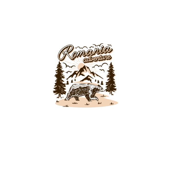 Romania bear adventure model gri pe tricou