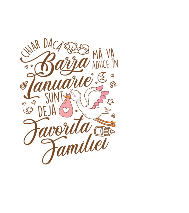 Favorita familiei IANUARIE model albastru deschis pe tricou