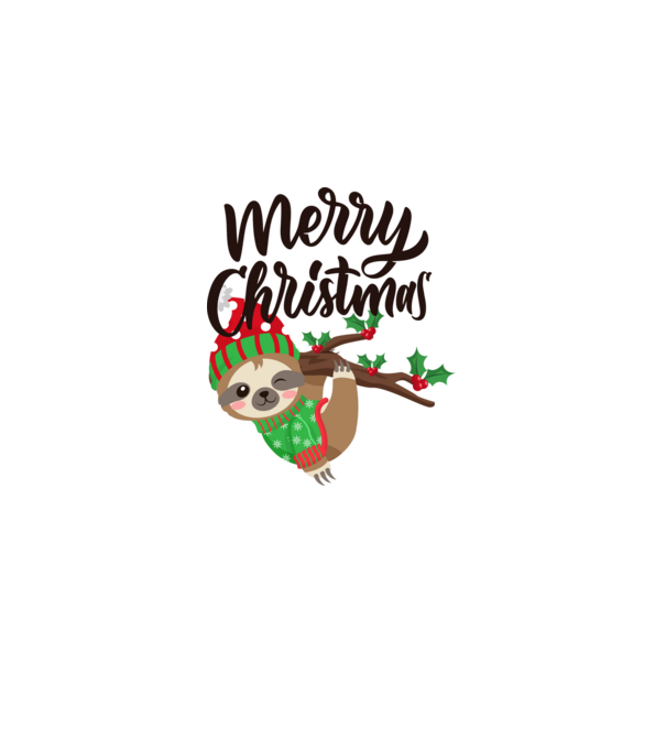 Merry christmas sloth model albastru deschis pe tricou