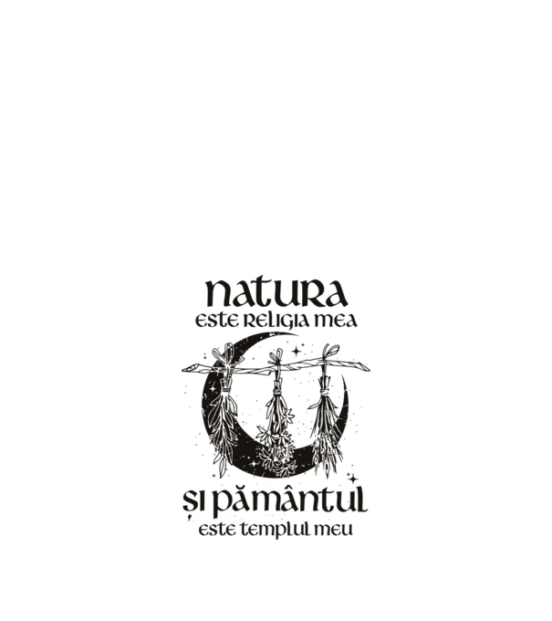 Natura este religia mea model alb pe tricou