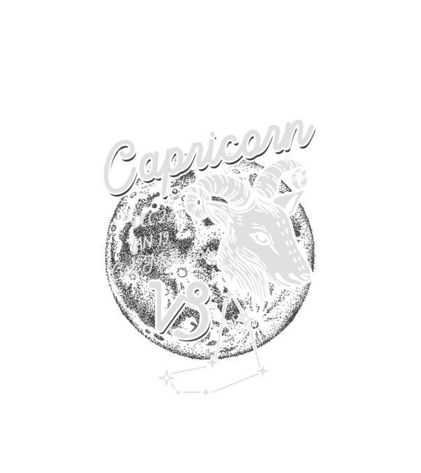 Zodiac bărbat CAPRICORN retro model alb pe tricou