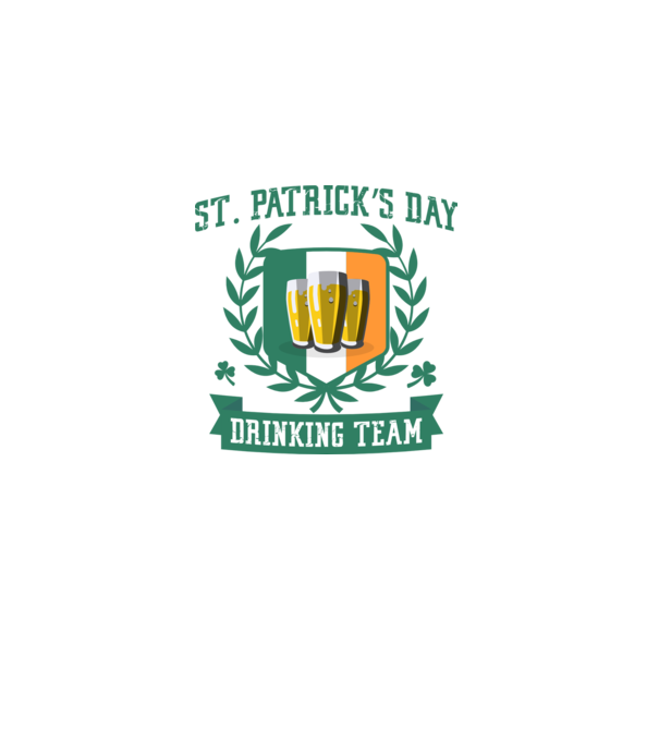 St Patrick Drinking team model alb pe tricou