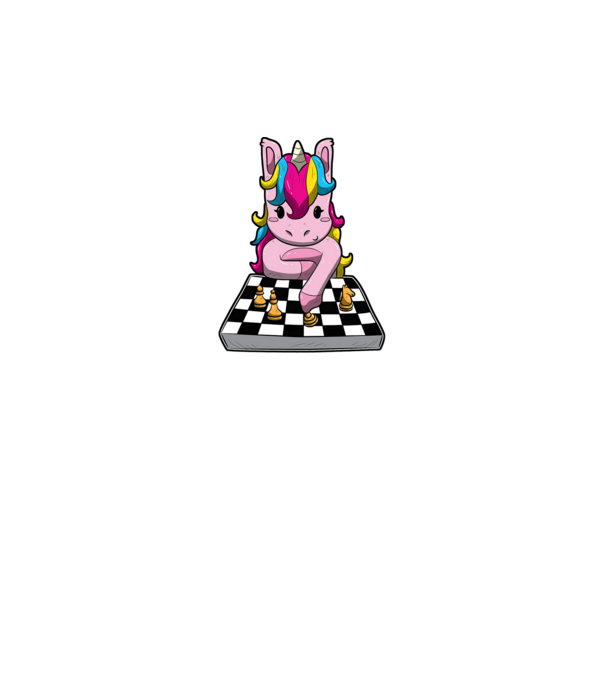 Chessicorn model negru pe tricou