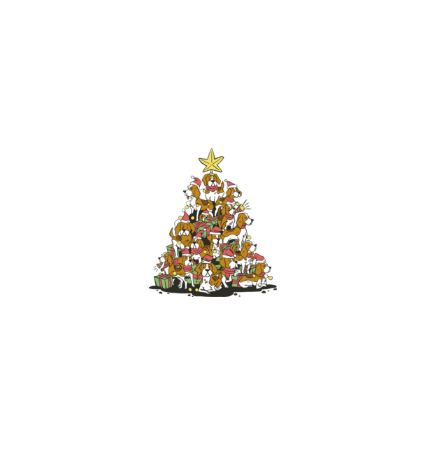 beagle christmas tree model negru pe tricou