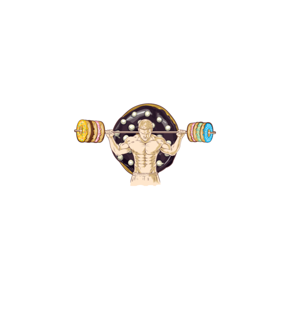 Powered by donuts model negru pe tricou