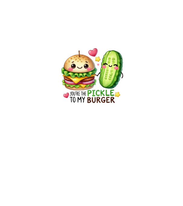 Pickle to my Burger model alb pe tricou