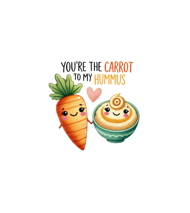 Carrot to my Hummus model alb pe tricou