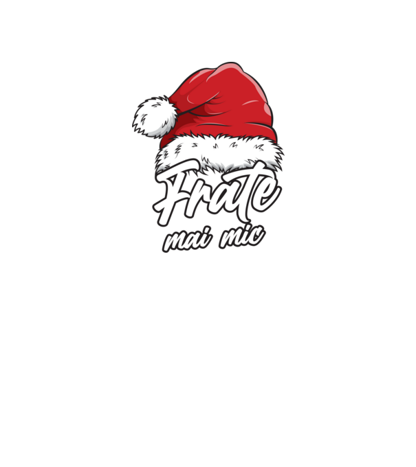 frate mai mic Santa Hat model negru pe tricou