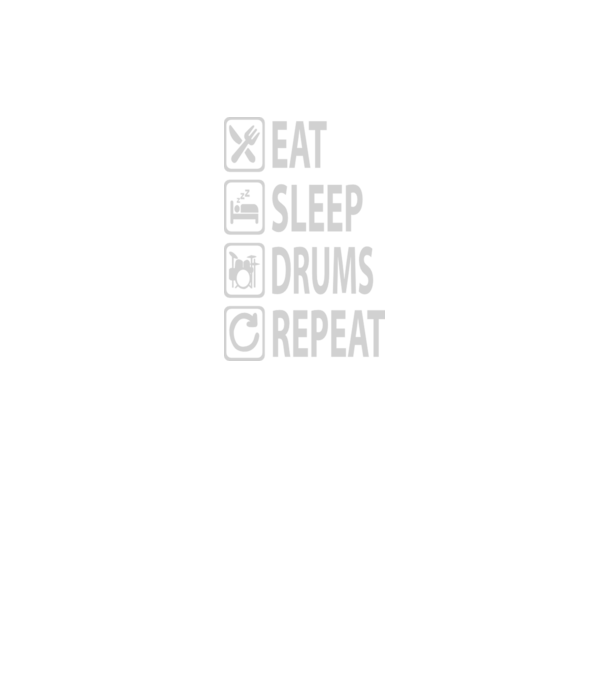 Eat Sleep Drum Repeat model negru pe tricou