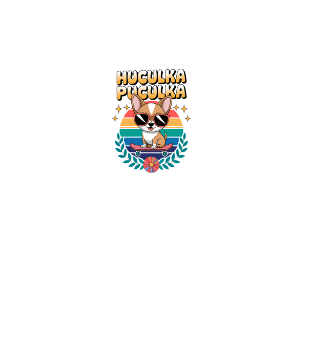 Huculka Puculka Câine 2 model alb pe tricou