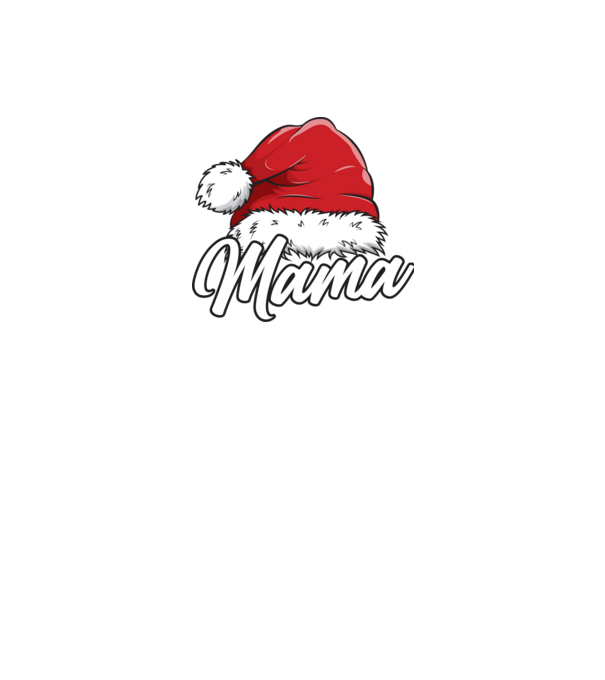 mama Santa Hat model negru pe tricou