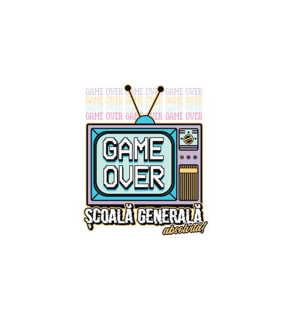 Absolvire retro școală generală model negru pe tricou