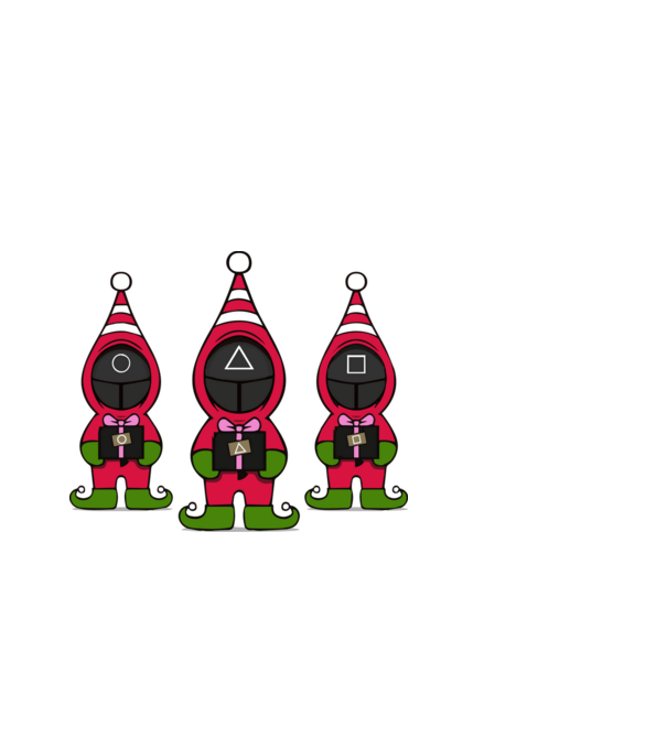 merry squid game model negru pe tricou