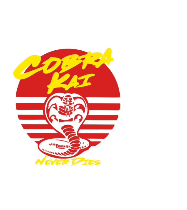 cobra kai sunset logo model negru pe tricou