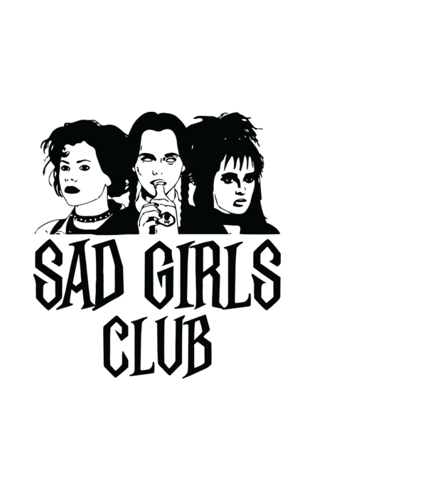 Sad Girls Club model albastru deschis pe tricou