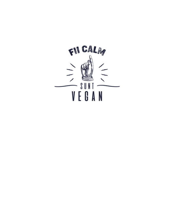 fii calm, sunt VEGAN model alb pe tricou