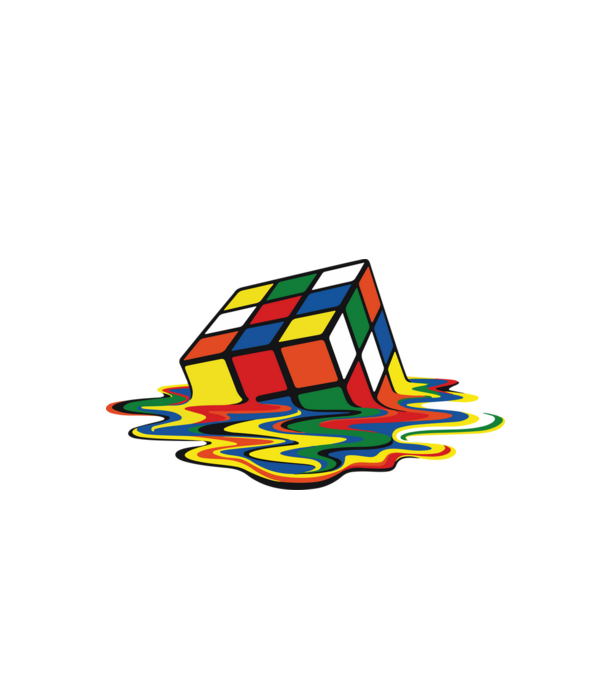 Melting Rubik model negru pe tricou