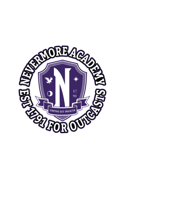 Nevermore academy model alb pe tricou