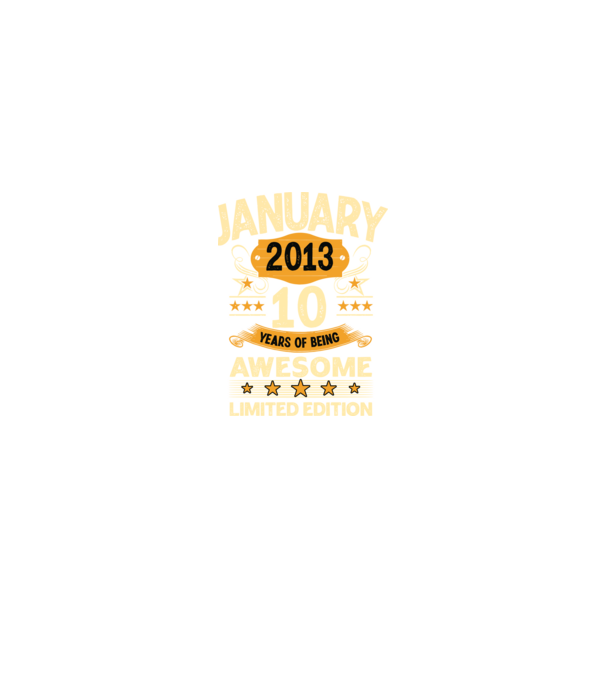January 2013 10 years of being limited edition model negru pe tricou