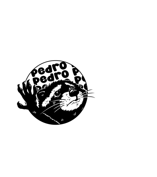 Pedro circle model alb pe tricou