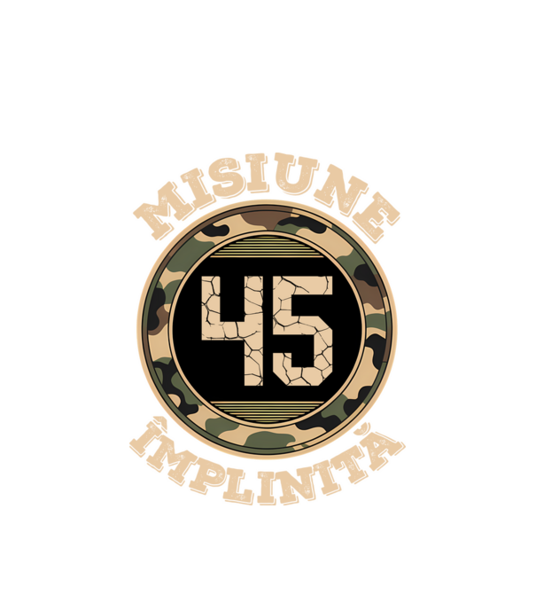 Misiune împlinită 45 model alb pe tricou