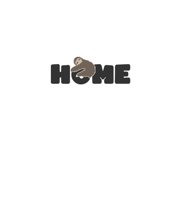 Home Sloth model alb pe tricou