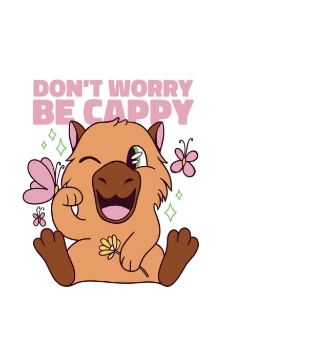 Don't worry be cappy - capibară model negru pe tricou