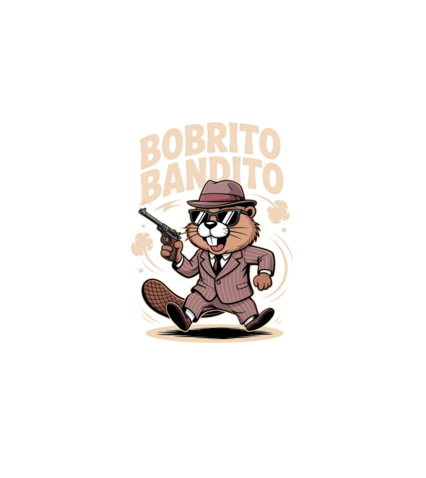 Bobrito Bandito model negru pe tricou