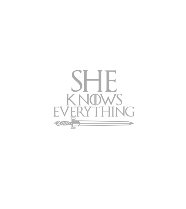 Cuplu She knows everything model negru pe tricou