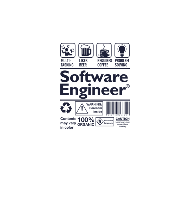 Software Engineer model gri pe tricou