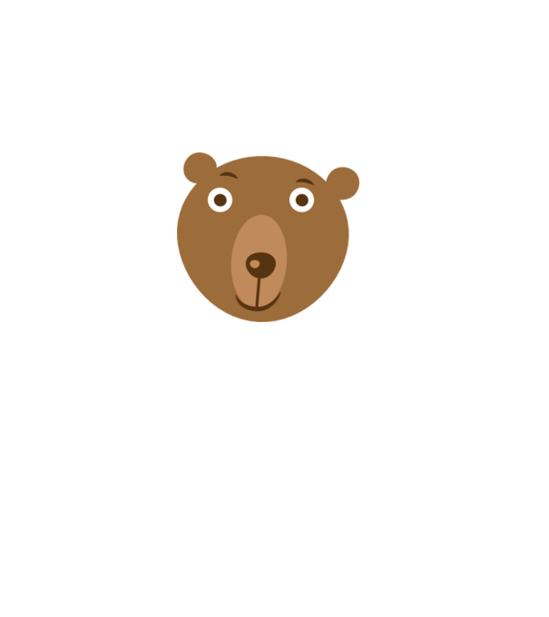 Bear Face model alb pe tricou