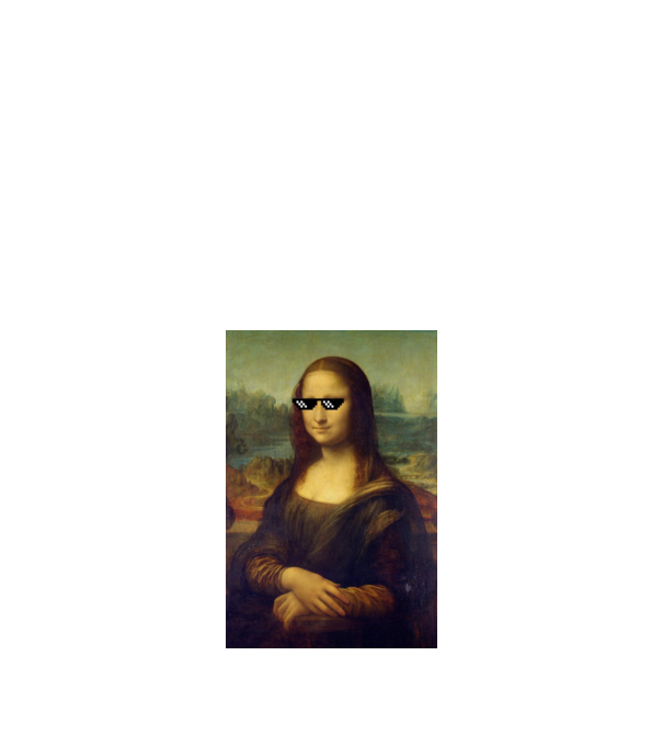 Mona Lisa Deal with it model negru pe tricou