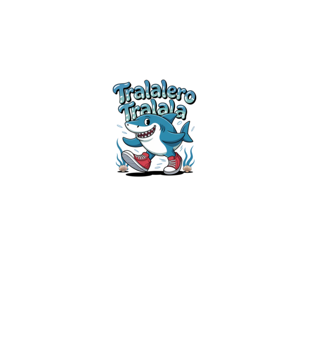 Tralalero Tralala drăguț model negru pe tricou