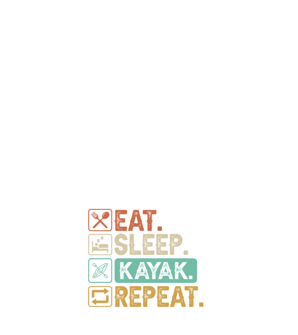 Eat Sleep Kayak model negru pe tricou