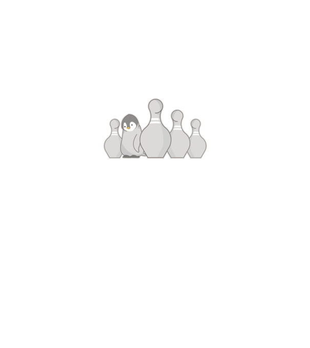 Bowling pinguin model alb pe tricou