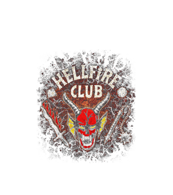 hellfire club stranger things model alb pe tricou