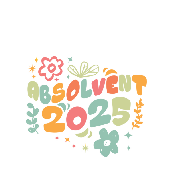 Absolventa 2025 model alb pe tricou