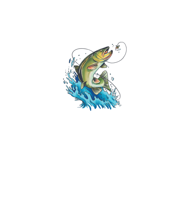 Fish model alb pe tricou