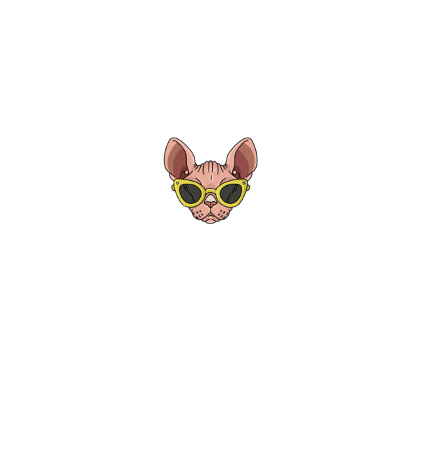 cool cats have no hair model negru pe tricou