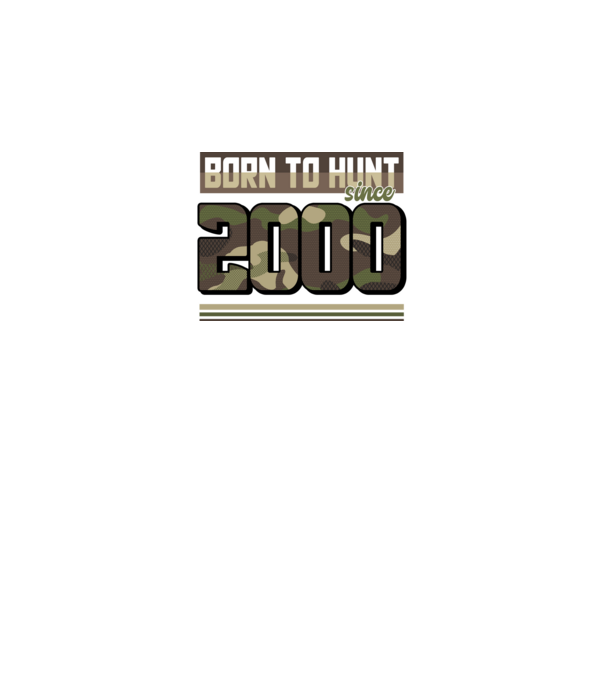 Born to hunt since 2000 model negru pe tricou
