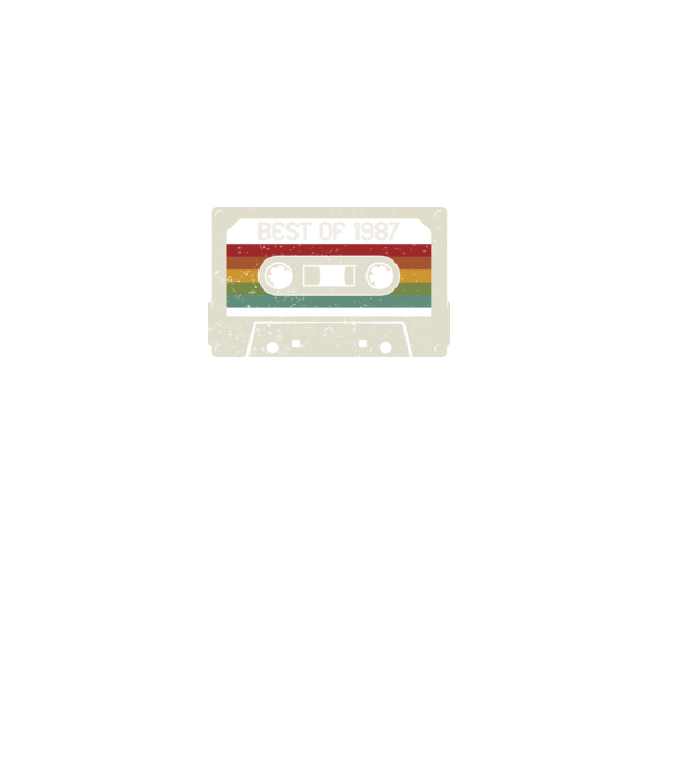 retro tape 1987 vintage model negru pe tricou