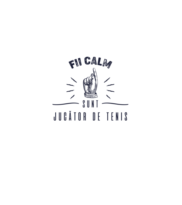 Fii calm, sunt JUCĂTOR DE TENIS model alb pe tricou