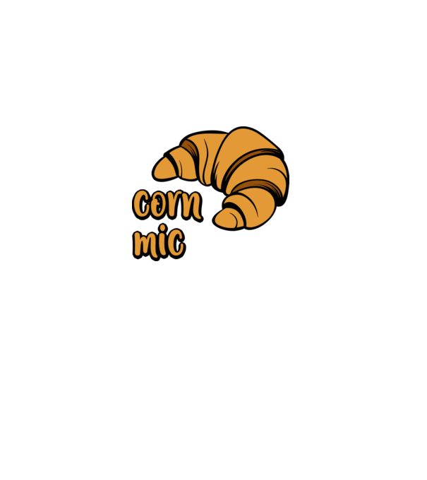 corn mic model alb pe tricou